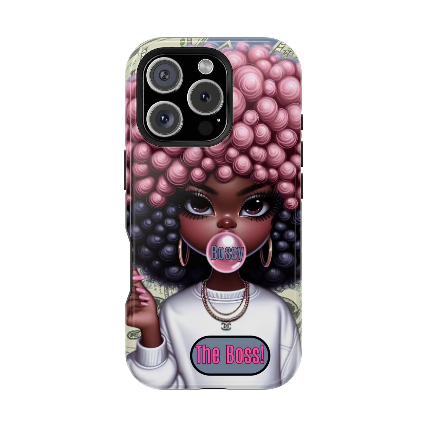 Bossy Girl Magnetic Phone Case, Unique Phone Cover, Chic Tech Accessory, Stylish Gifts for Her, Empowering Phone Case