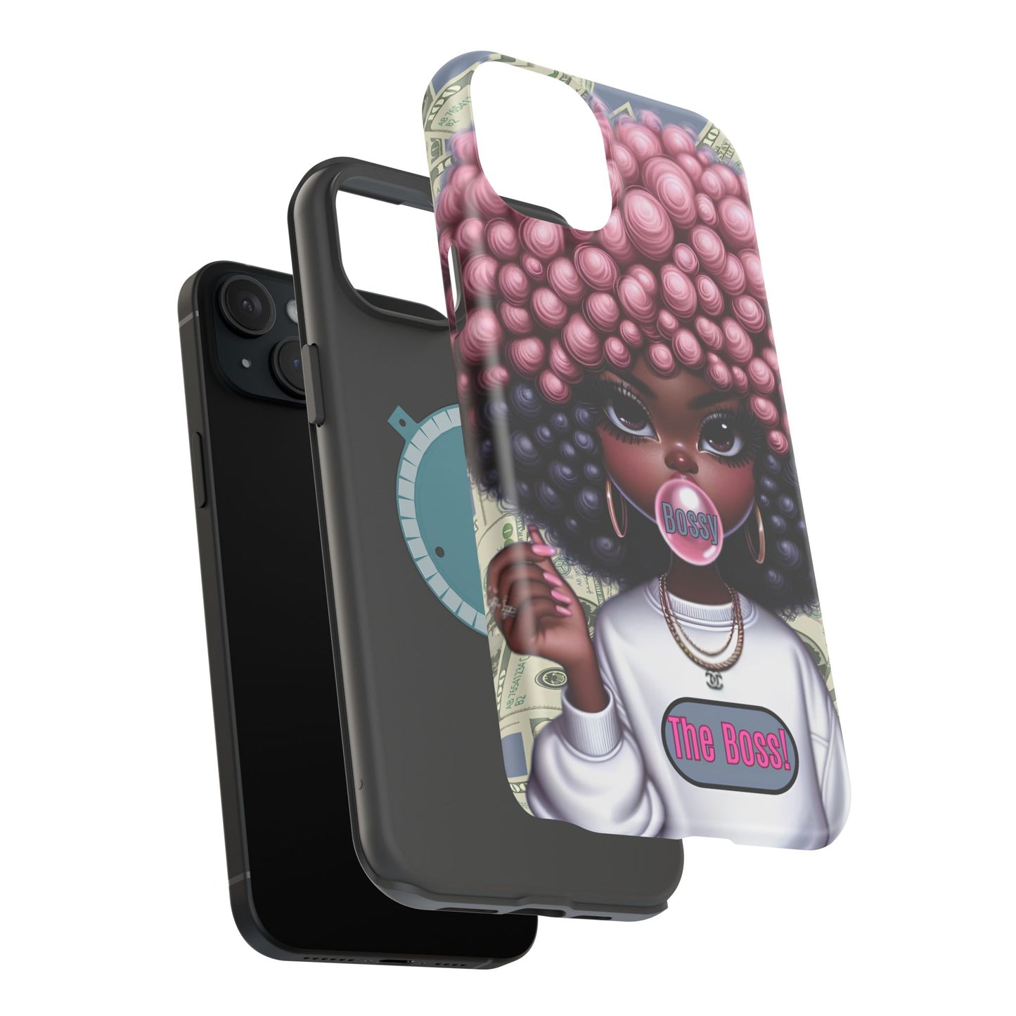 Bossy Girl Magnetic Phone Case, Unique Phone Cover, Chic Tech Accessory, Stylish Gifts for Her, Empowering Phone Case