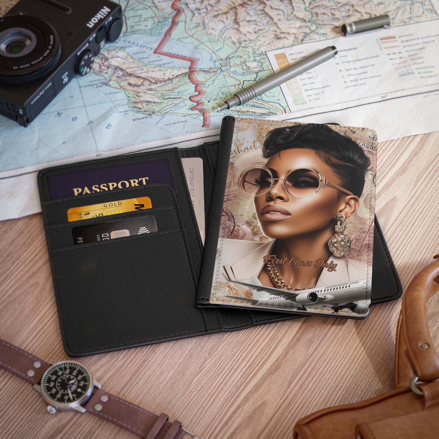Stylish Travel Passport Cover - 'First Class Only' Design for Fashionable Adventurers