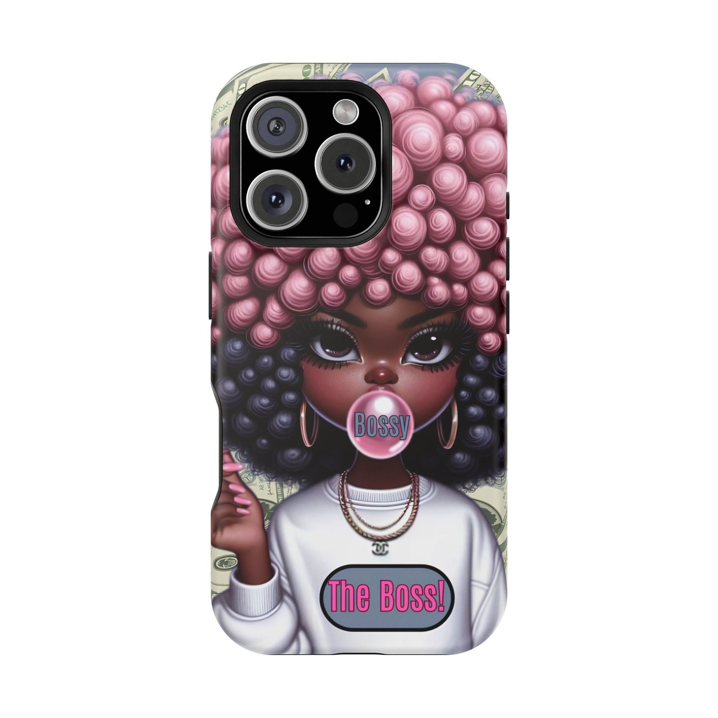 Bossy Girl Magnetic Phone Case, Unique Phone Cover, Chic Tech Accessory, Stylish Gifts for Her, Empowering Phone Case