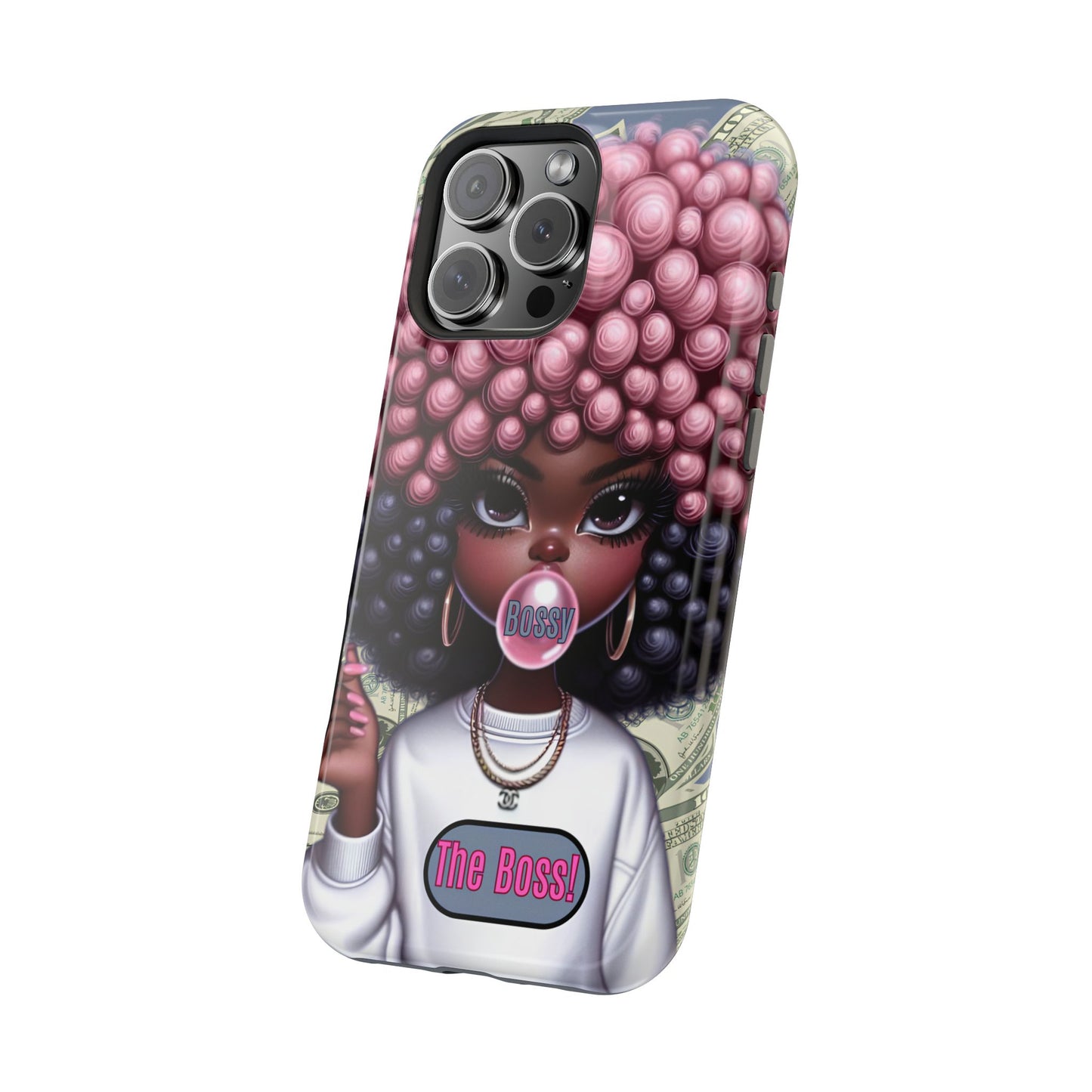 Bossy Girl Magnetic Phone Case, Unique Phone Cover, Chic Tech Accessory, Stylish Gifts for Her, Empowering Phone Case