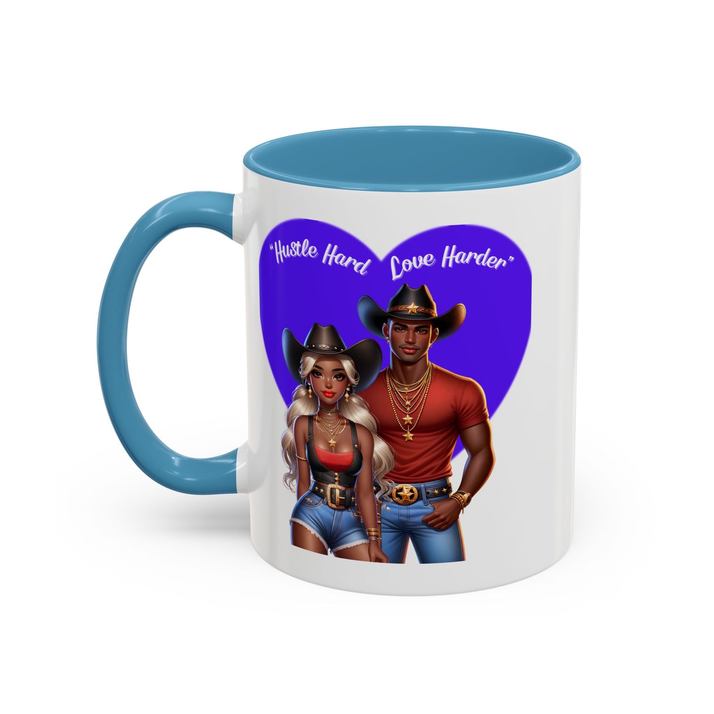 Hustle Hard Love Harder Accent Coffee Mug – Motivational 11/15oz Mug for Cowgirl & Cowboy Lovers