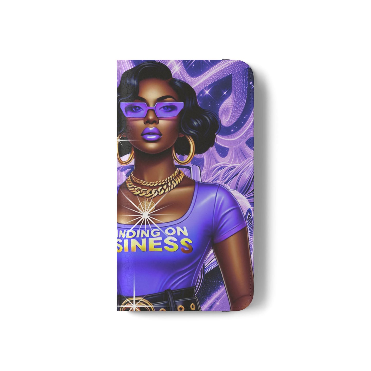 Empowered Businesswoman Flip Case - Stylish Phone Wallet Cover with Money Design