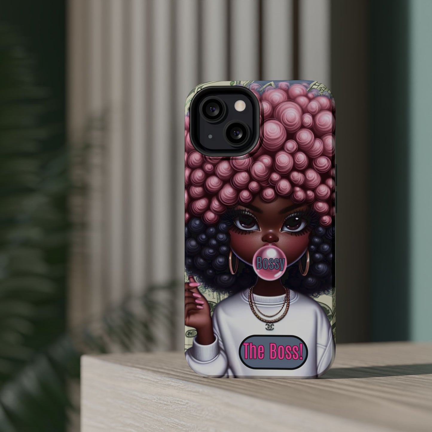 Bossy Girl Magnetic Phone Case, Unique Phone Cover, Chic Tech Accessory, Stylish Gifts for Her, Empowering Phone Case