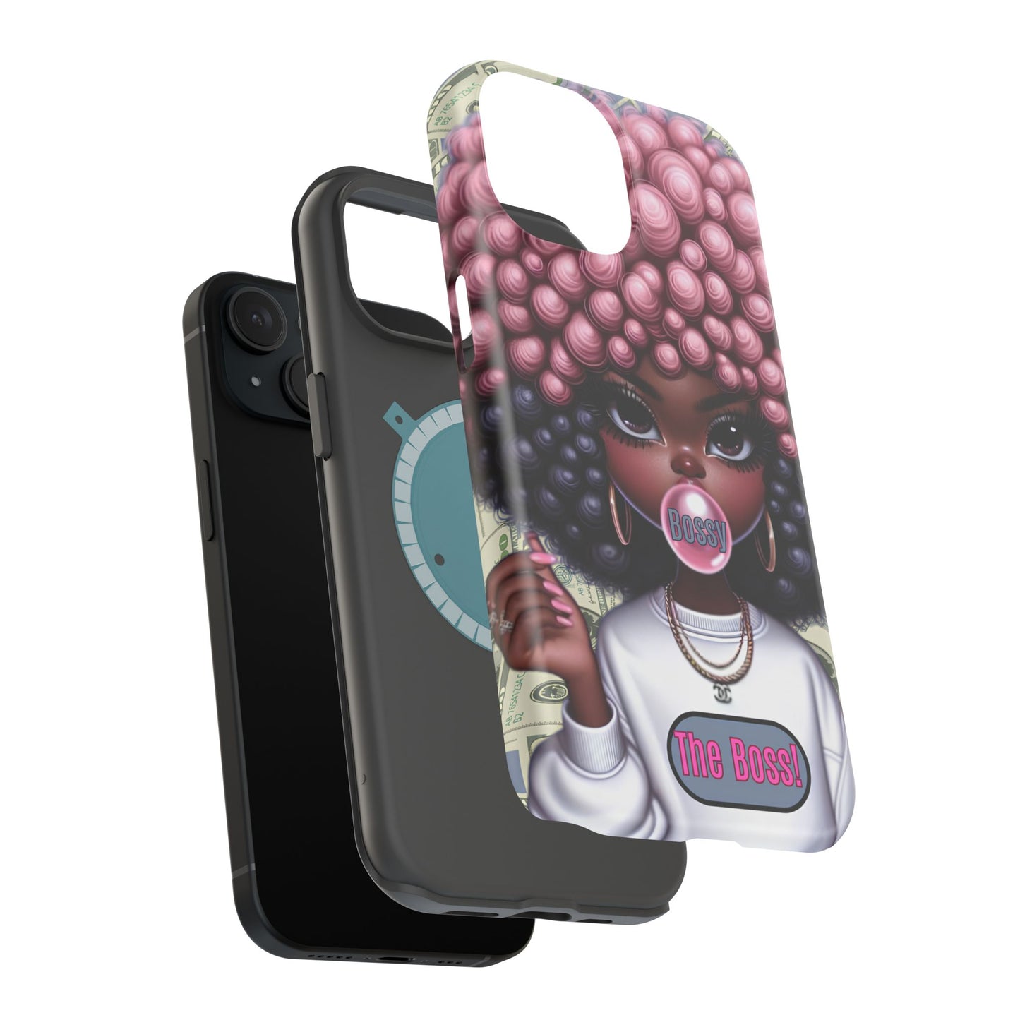 Bossy Girl Magnetic Phone Case, Unique Phone Cover, Chic Tech Accessory, Stylish Gifts for Her, Empowering Phone Case