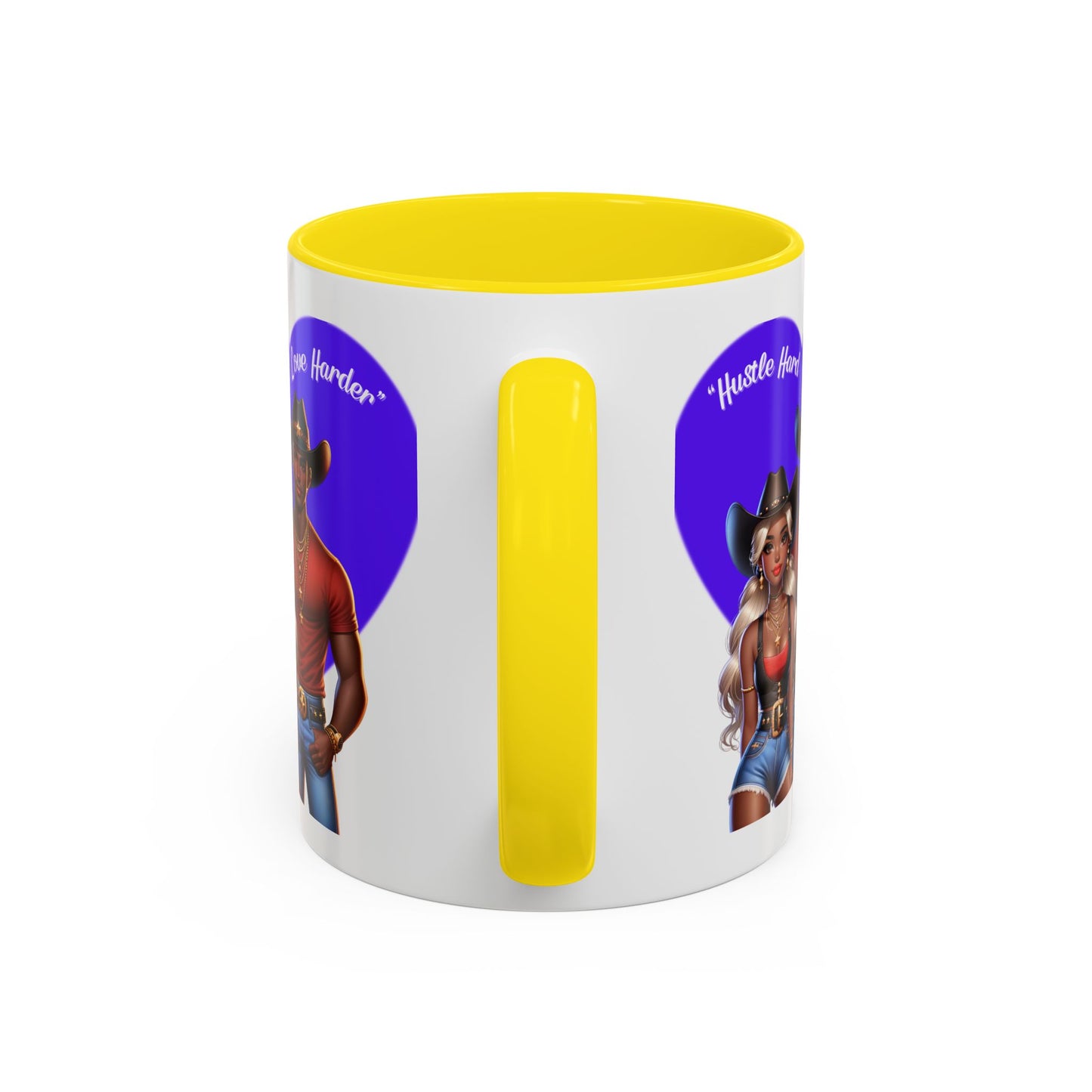 Hustle Hard Love Harder Accent Coffee Mug – Motivational 11/15oz Mug for Cowgirl & Cowboy Lovers