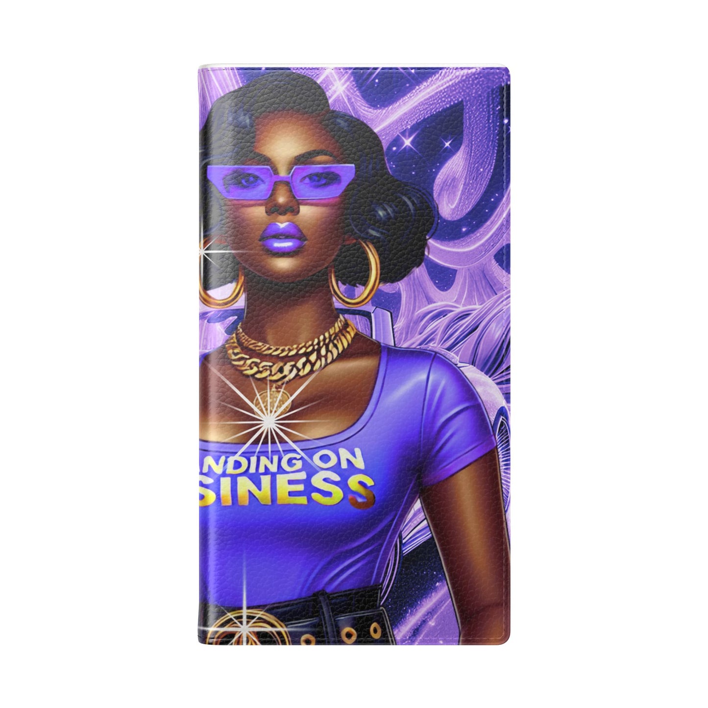 Empowered Businesswoman Flip Case - Stylish Phone Wallet Cover with Money Design