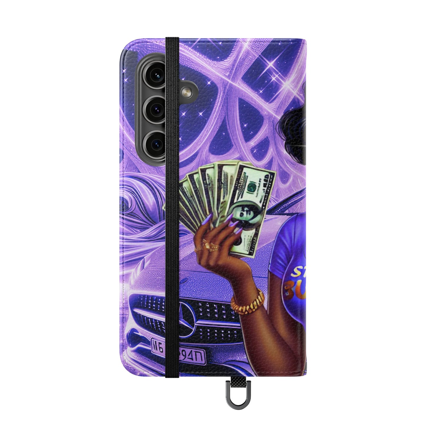 Empowered Businesswoman Flip Case - Stylish Phone Wallet Cover with Money Design