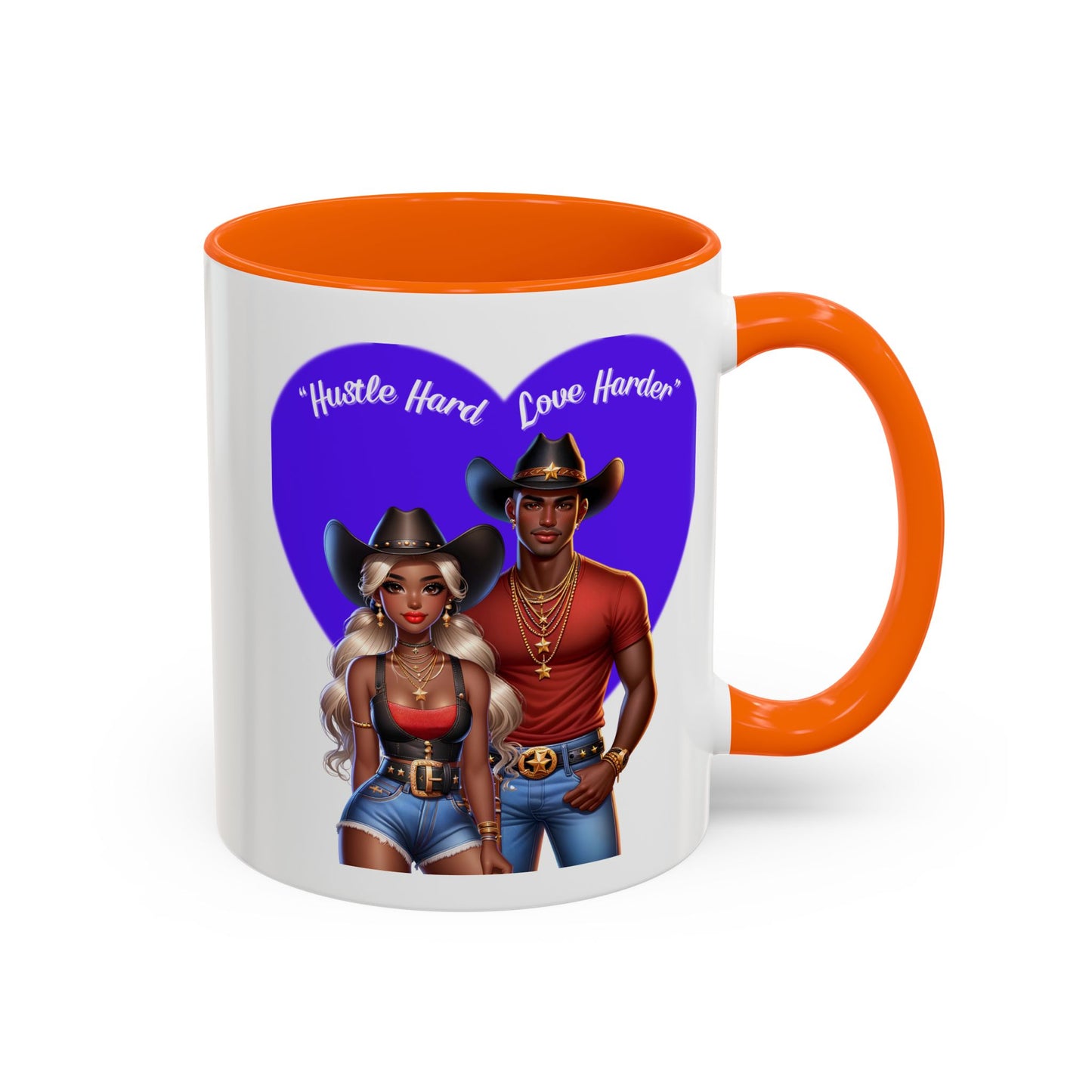 Hustle Hard Love Harder Accent Coffee Mug – Motivational 11/15oz Mug for Cowgirl & Cowboy Lovers