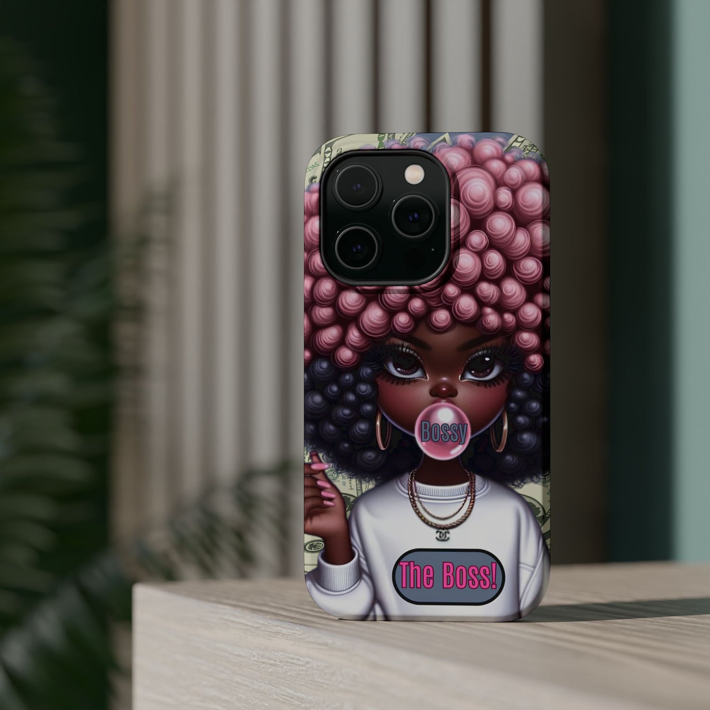 Bossy Girl Magnetic Phone Case, Unique Phone Cover, Chic Tech Accessory, Stylish Gifts for Her, Empowering Phone Case