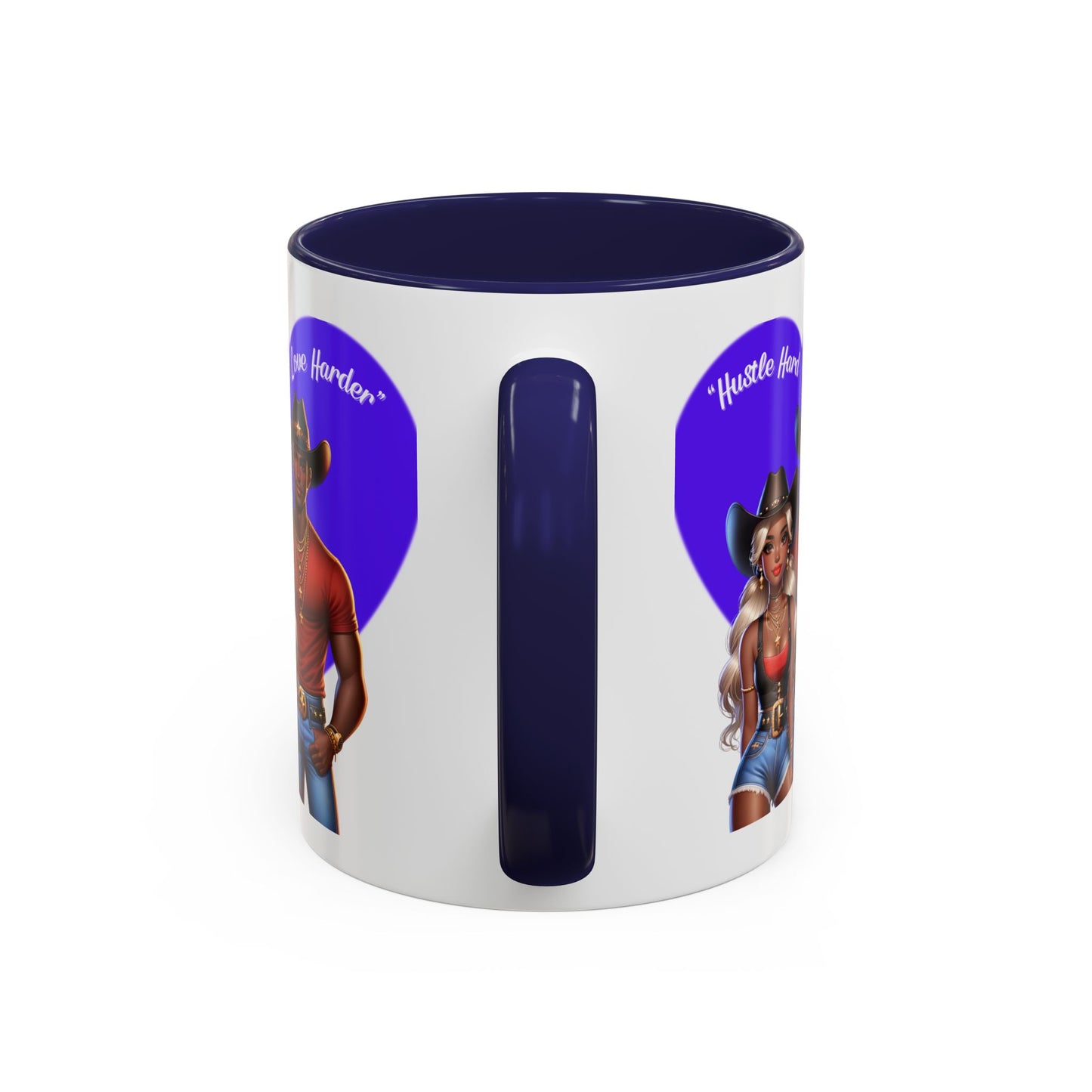 Hustle Hard Love Harder Accent Coffee Mug – Motivational 11/15oz Mug for Cowgirl & Cowboy Lovers