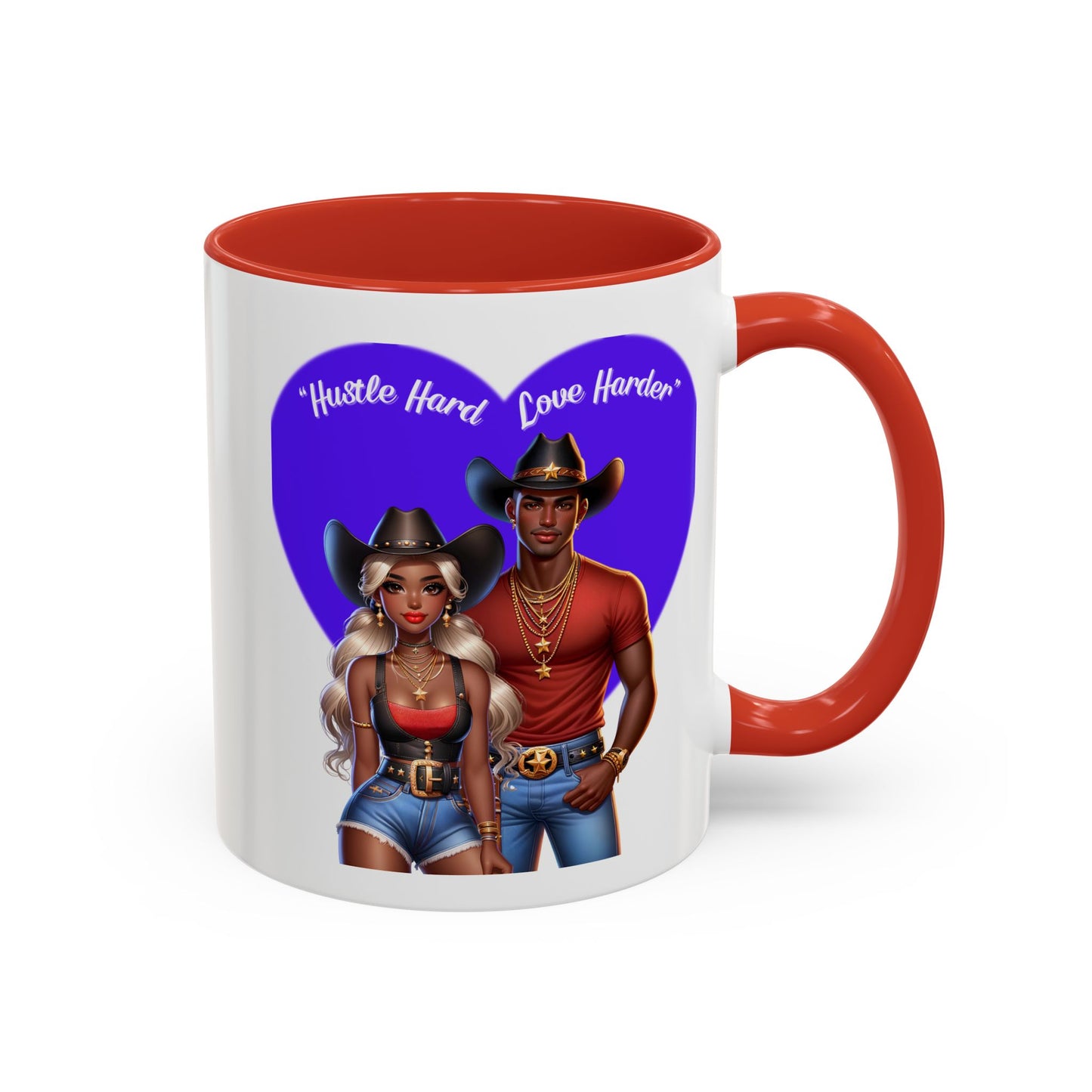 Hustle Hard Love Harder Accent Coffee Mug – Motivational 11/15oz Mug for Cowgirl & Cowboy Lovers
