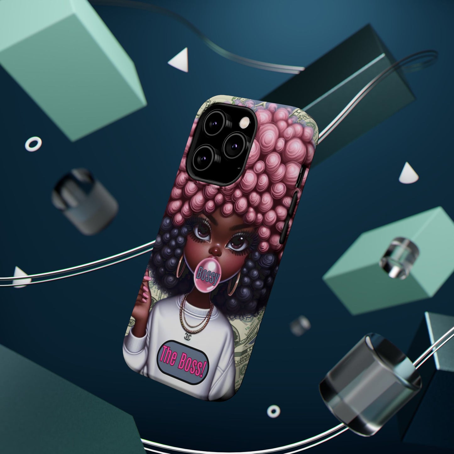Bossy Girl Magnetic Phone Case, Unique Phone Cover, Chic Tech Accessory, Stylish Gifts for Her, Empowering Phone Case