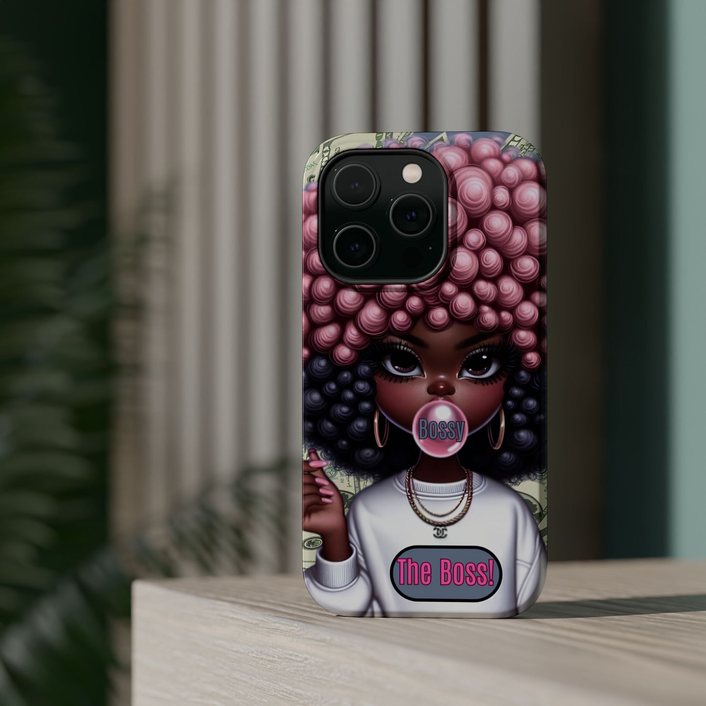 Bossy Girl Magnetic Phone Case, Unique Phone Cover, Chic Tech Accessory, Stylish Gifts for Her, Empowering Phone Case