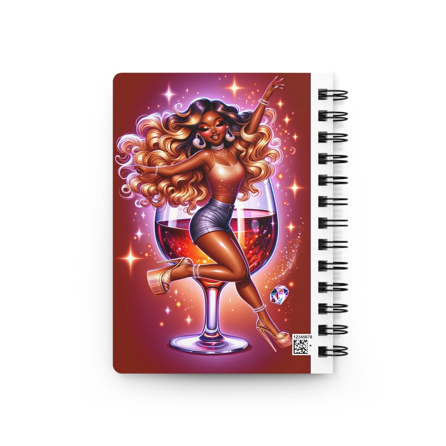 Wine Sparkles Spiral Bound Journal - Celebrate Yourself!