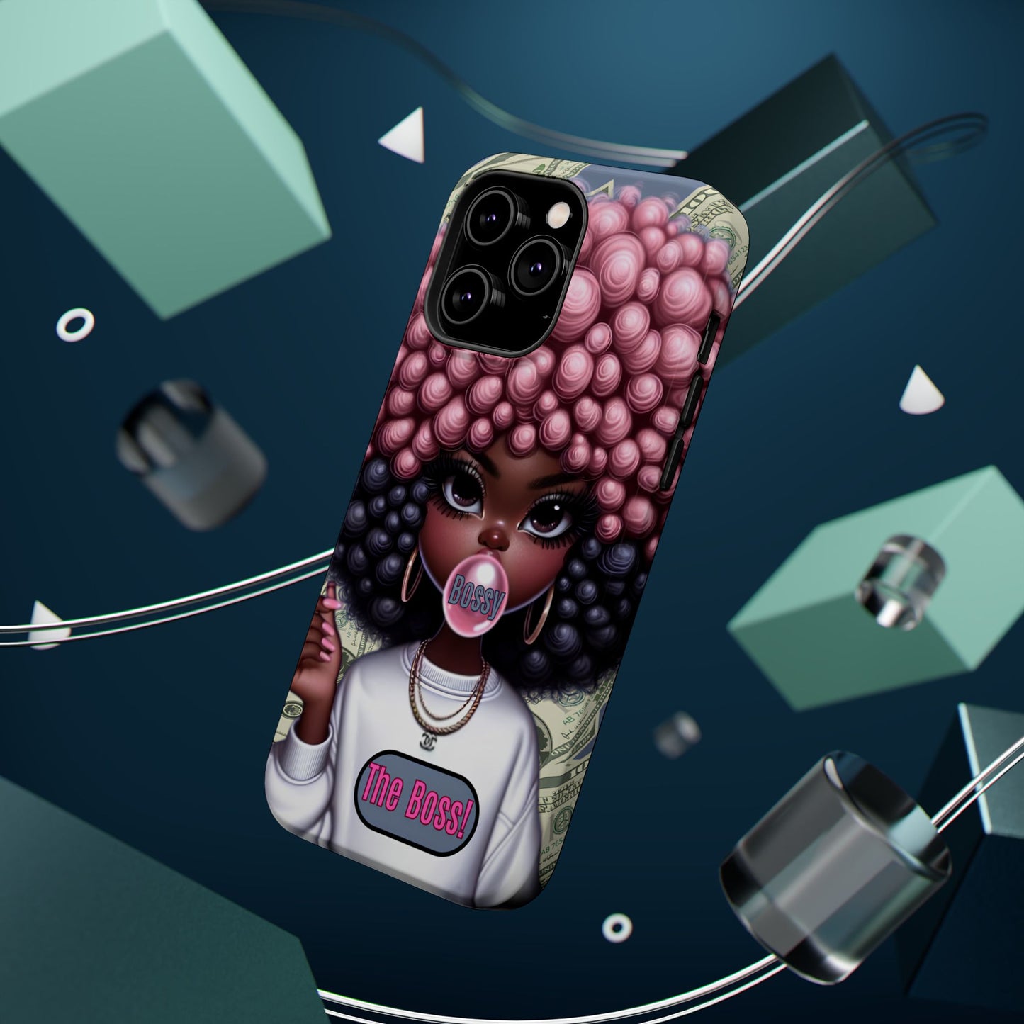 Bossy Girl Magnetic Phone Case, Unique Phone Cover, Chic Tech Accessory, Stylish Gifts for Her, Empowering Phone Case