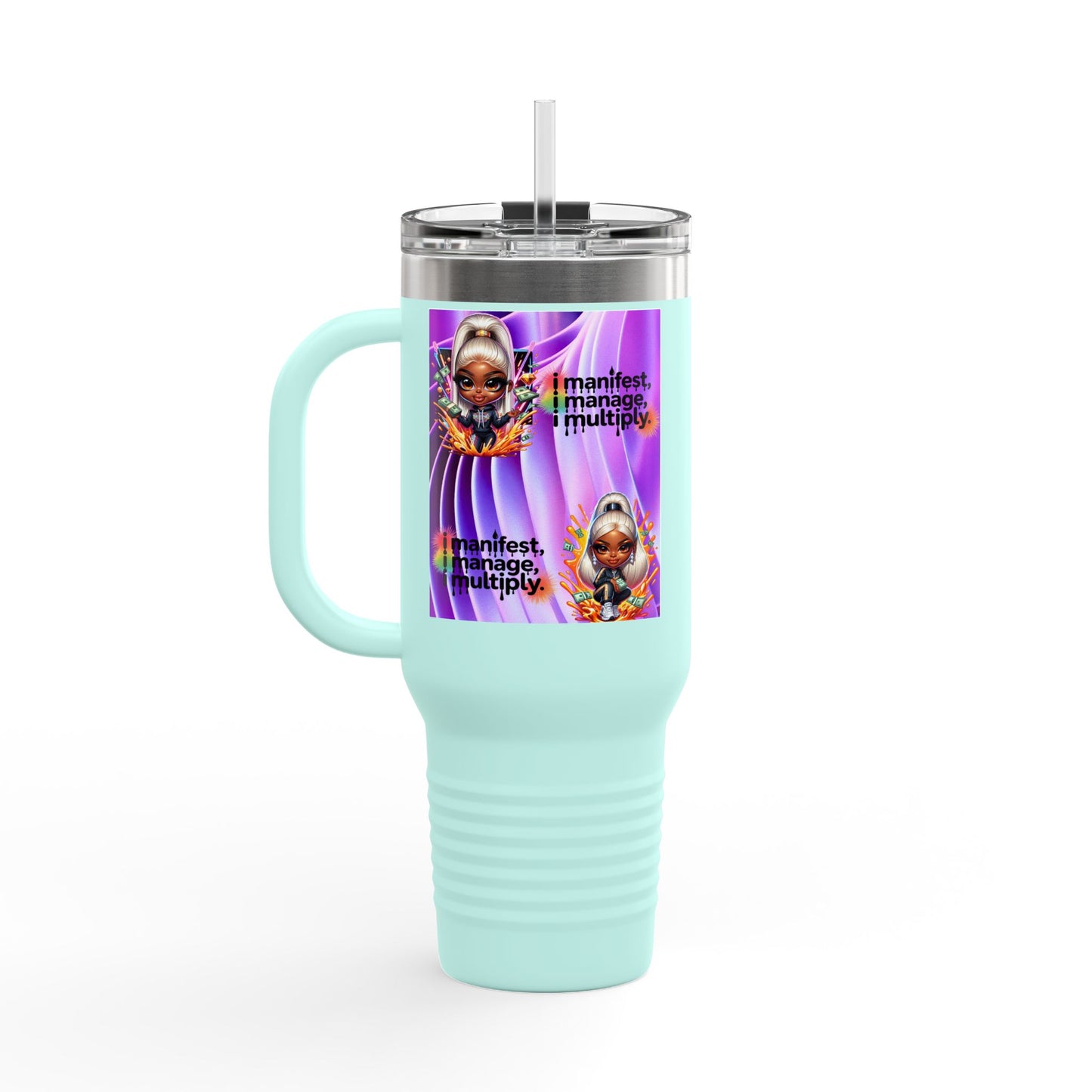 Colorful Insulated Travel Mug - Perfect for Coffee, Tea, and Smoothies, Motivational Gift for Friends, Stylish On-the-Go Cup