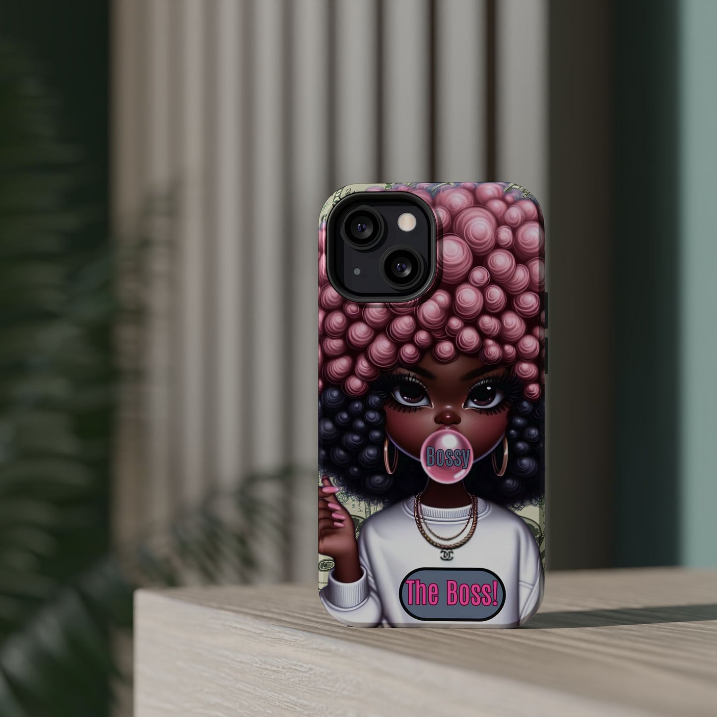 Bossy Girl Magnetic Phone Case, Unique Phone Cover, Chic Tech Accessory, Stylish Gifts for Her, Empowering Phone Case