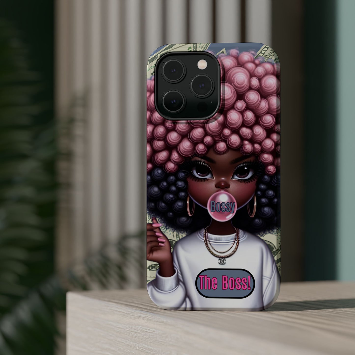Bossy Girl Magnetic Phone Case, Unique Phone Cover, Chic Tech Accessory, Stylish Gifts for Her, Empowering Phone Case