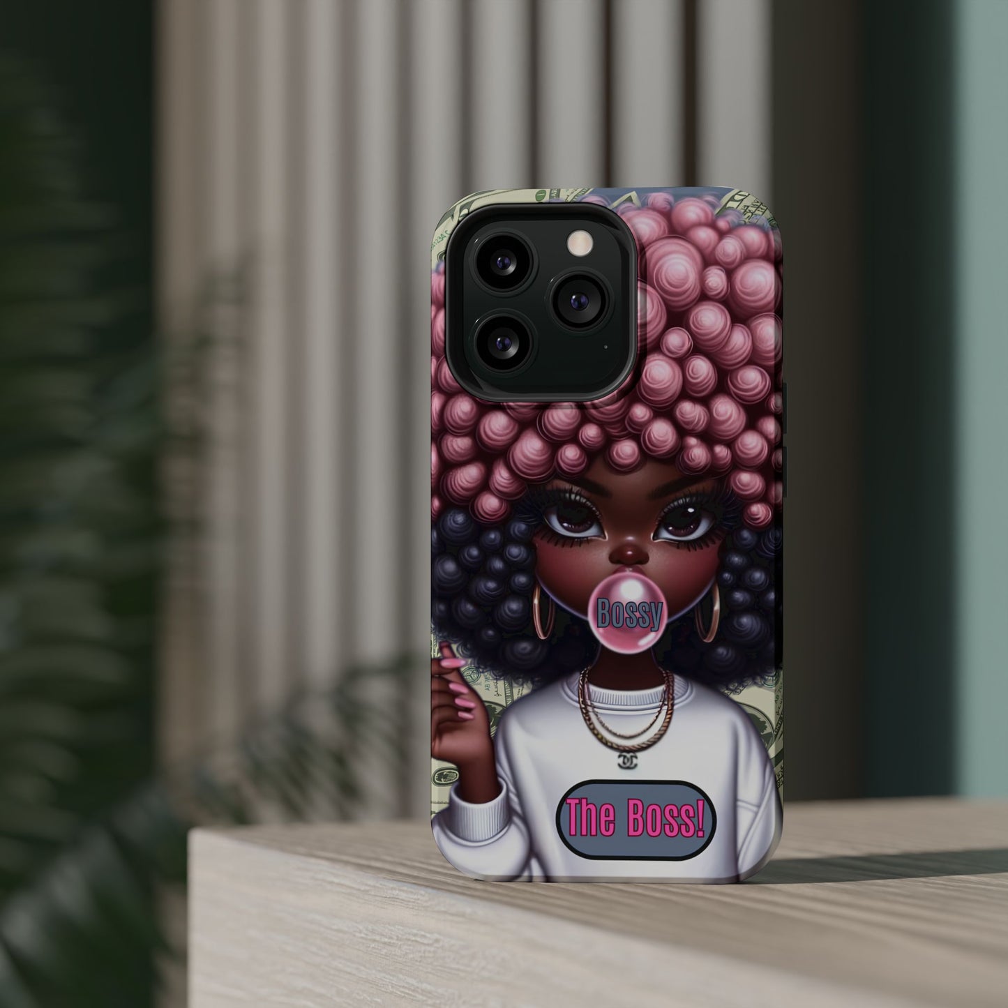 Bossy Girl Magnetic Phone Case, Unique Phone Cover, Chic Tech Accessory, Stylish Gifts for Her, Empowering Phone Case