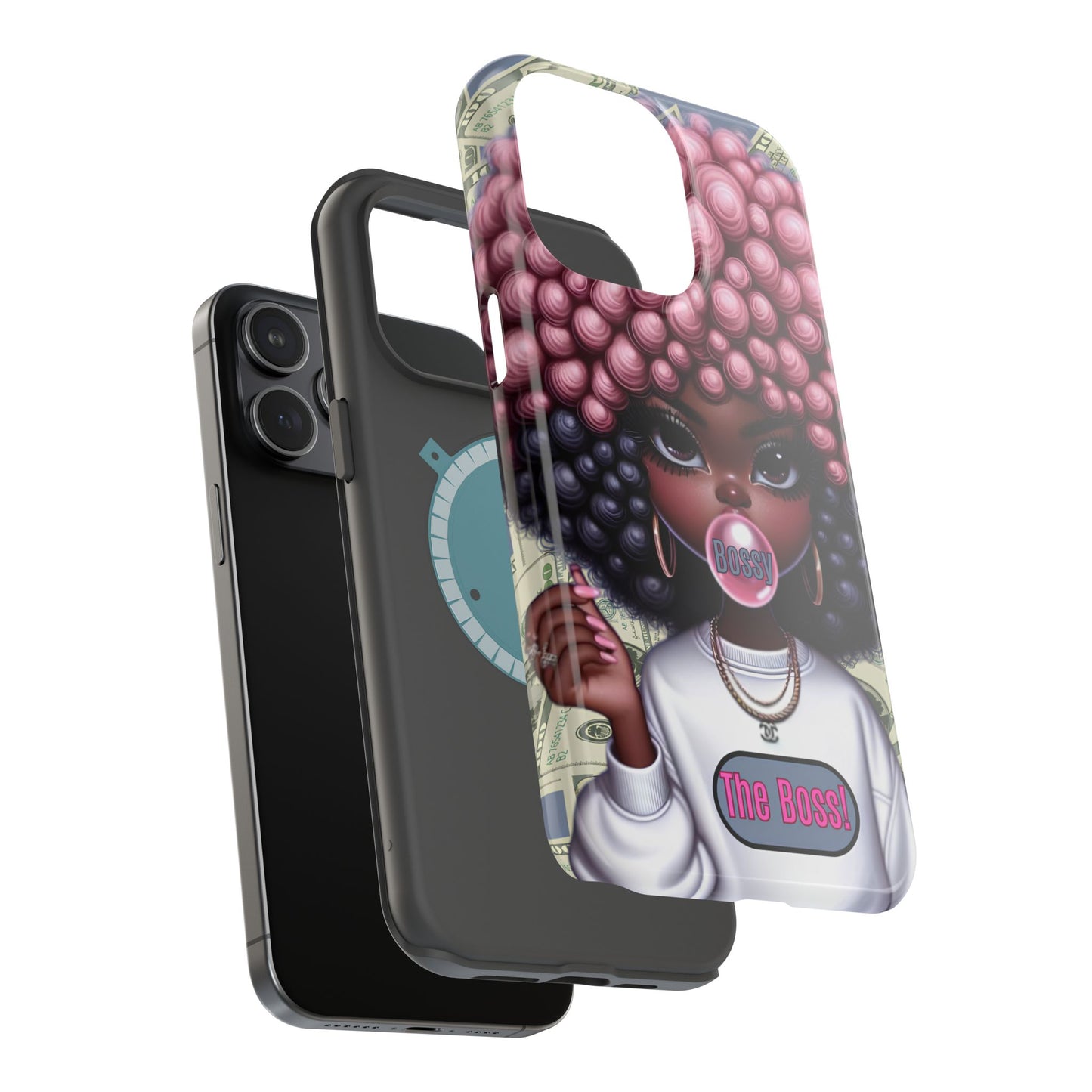 Bossy Girl Magnetic Phone Case, Unique Phone Cover, Chic Tech Accessory, Stylish Gifts for Her, Empowering Phone Case