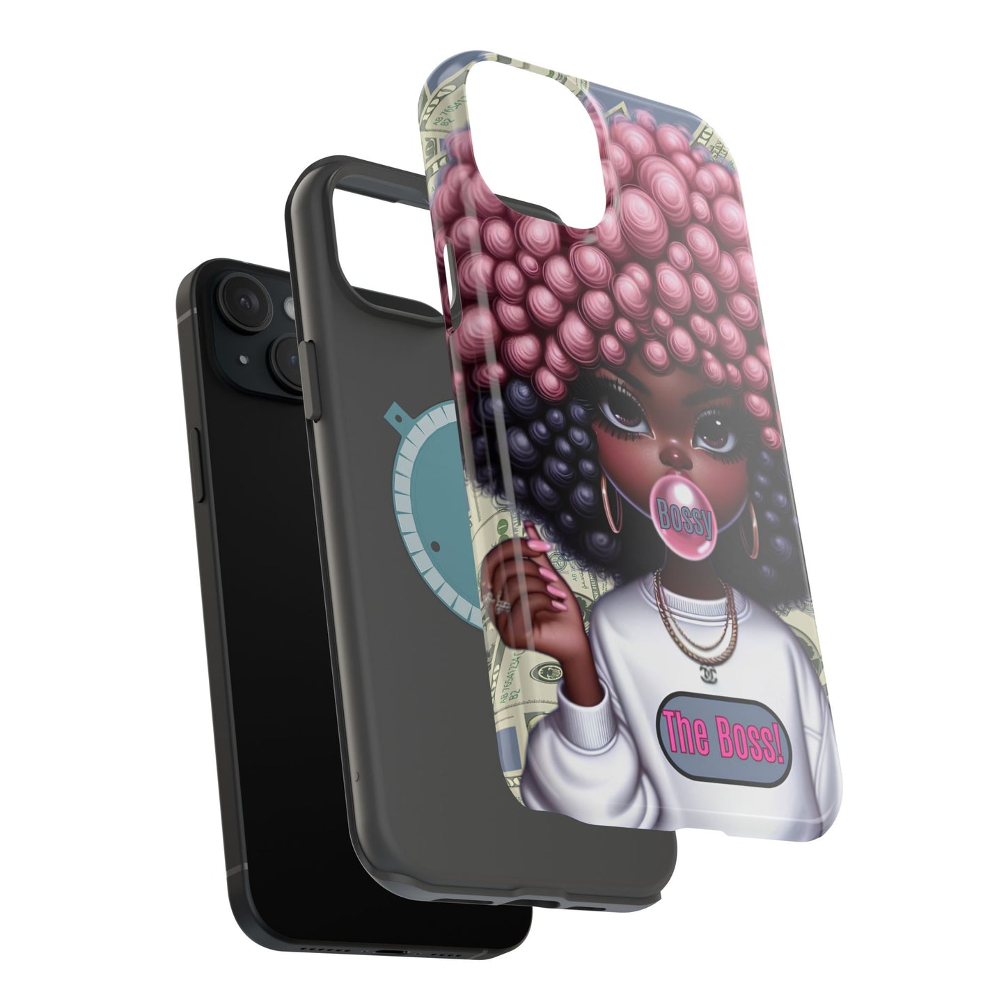 Bossy Girl Magnetic Phone Case, Unique Phone Cover, Chic Tech Accessory, Stylish Gifts for Her, Empowering Phone Case