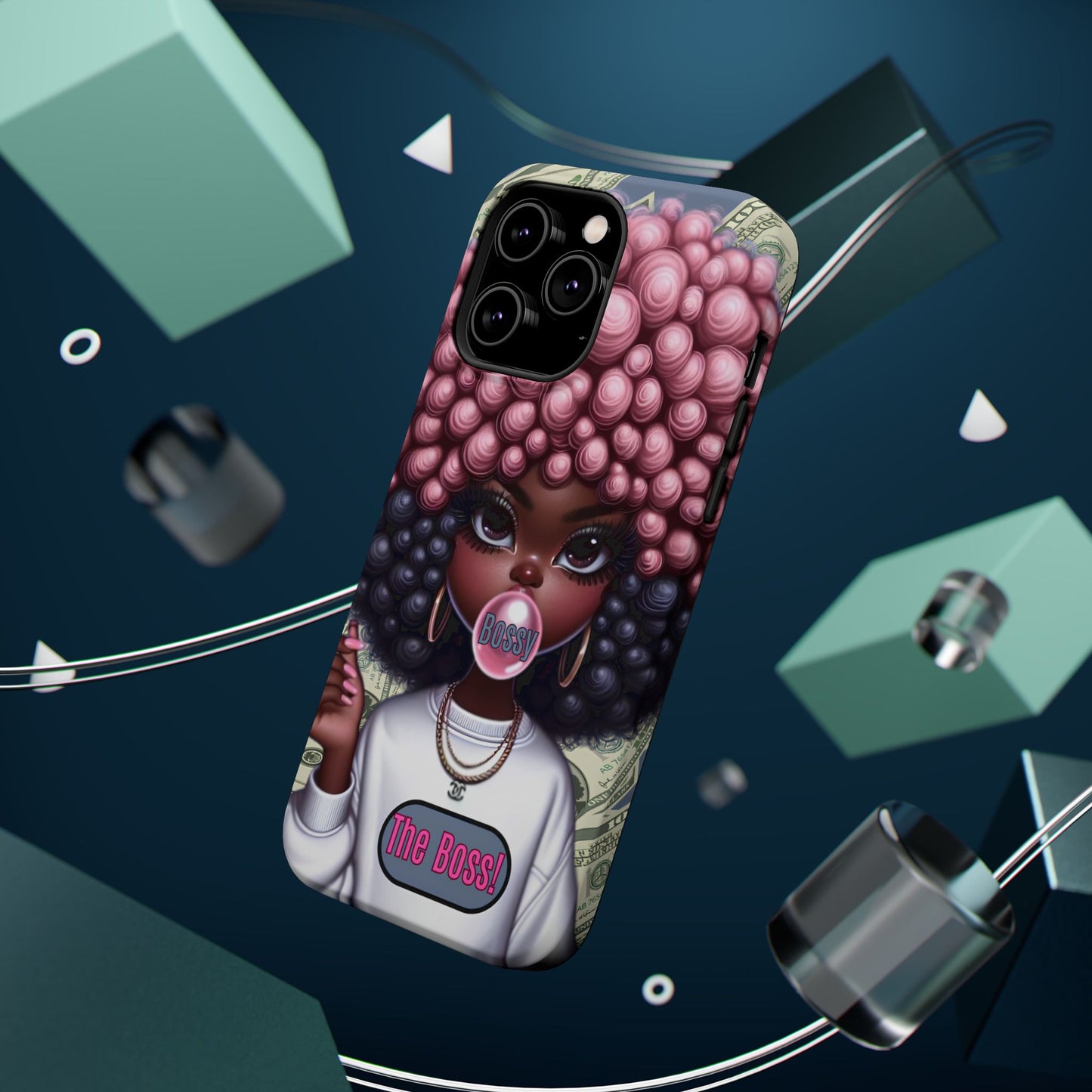 Bossy Girl Magnetic Phone Case, Unique Phone Cover, Chic Tech Accessory, Stylish Gifts for Her, Empowering Phone Case
