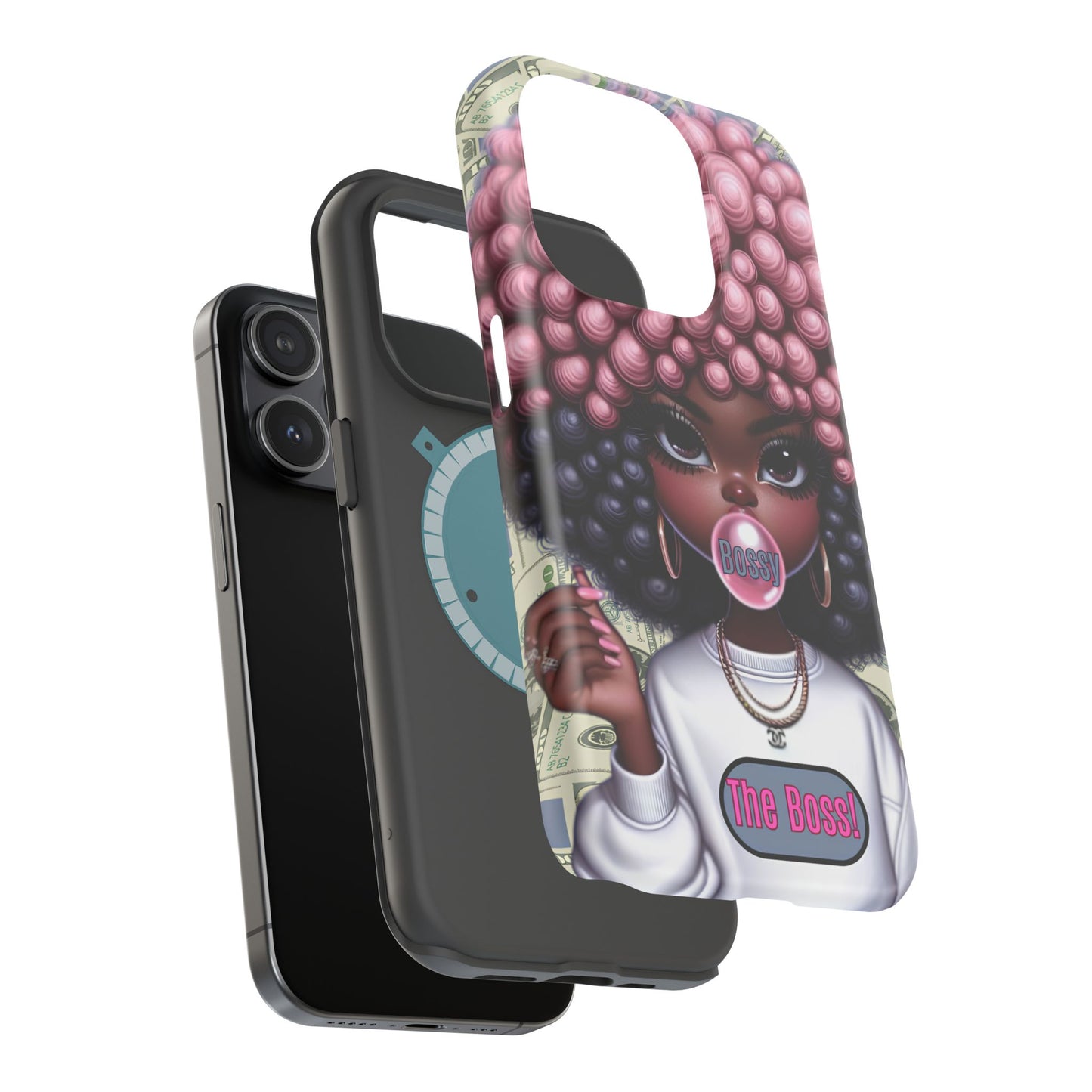 Bossy Girl Magnetic Phone Case, Unique Phone Cover, Chic Tech Accessory, Stylish Gifts for Her, Empowering Phone Case