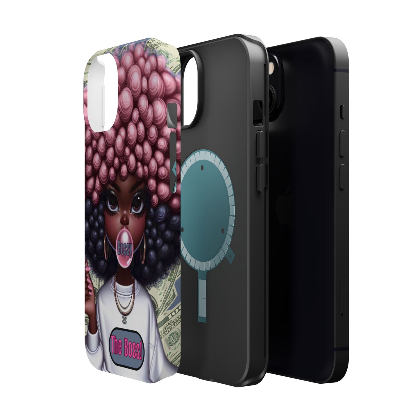 Bossy Girl Magnetic Phone Case, Unique Phone Cover, Chic Tech Accessory, Stylish Gifts for Her, Empowering Phone Case