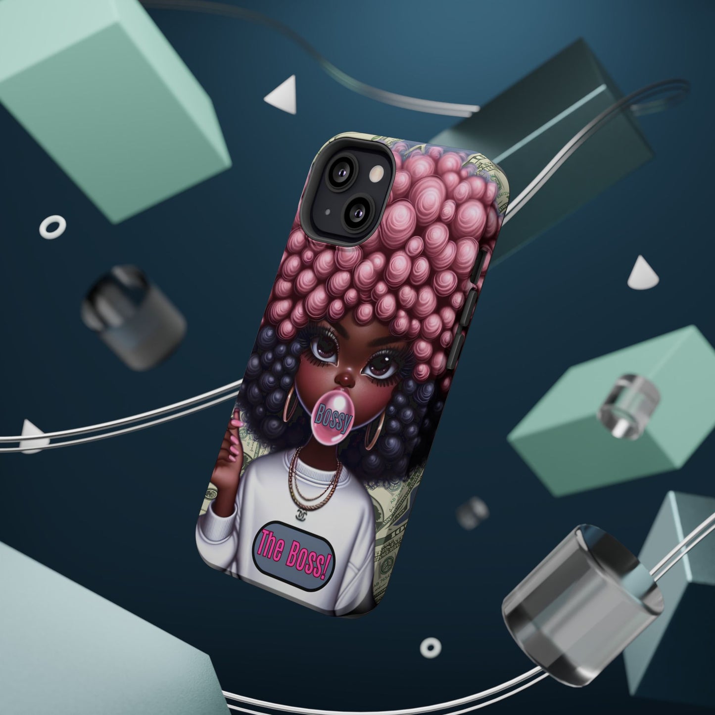 Bossy Girl Magnetic Phone Case, Unique Phone Cover, Chic Tech Accessory, Stylish Gifts for Her, Empowering Phone Case