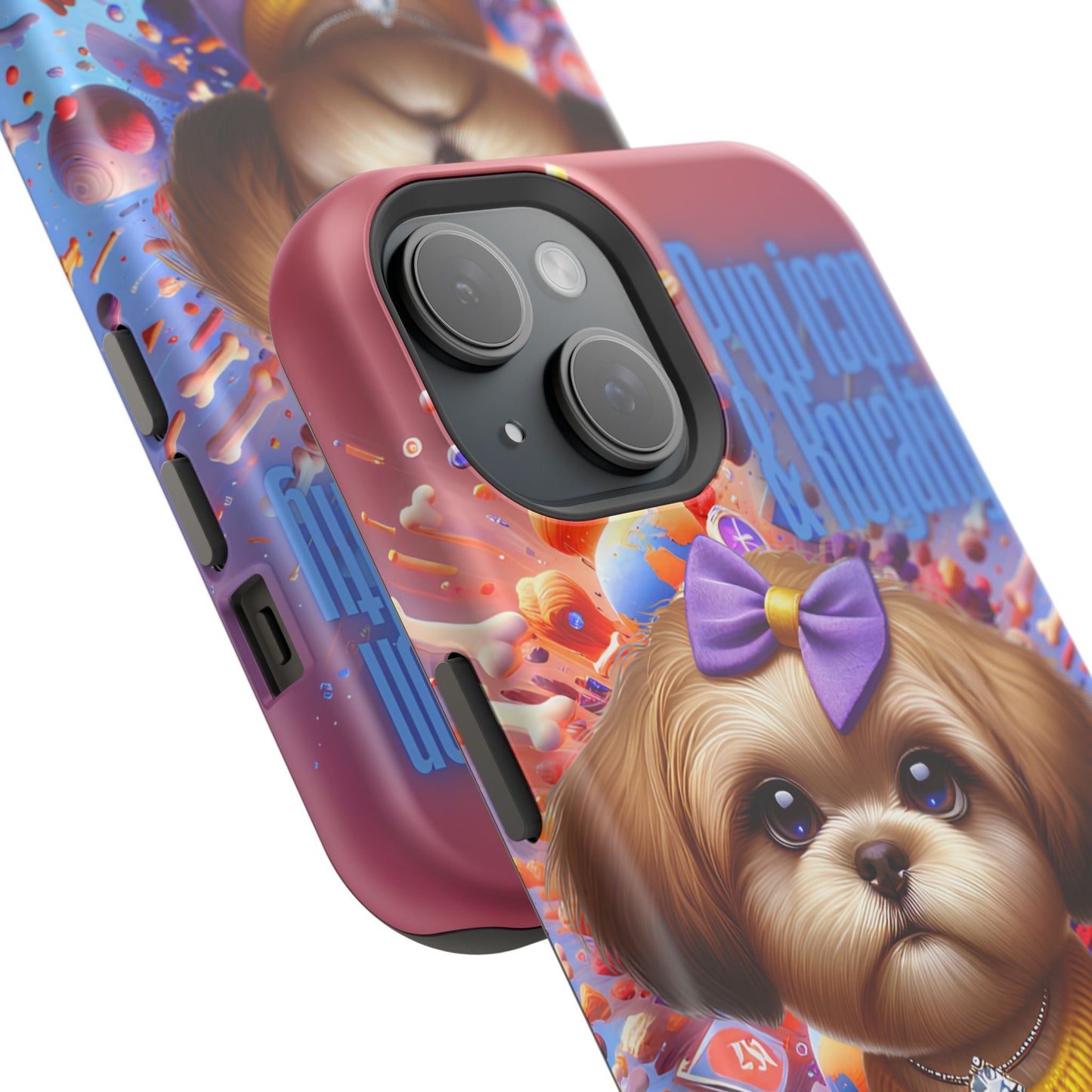 Cute Dog Art Magnetic Phone Case - Pup Icon & Royalty Design