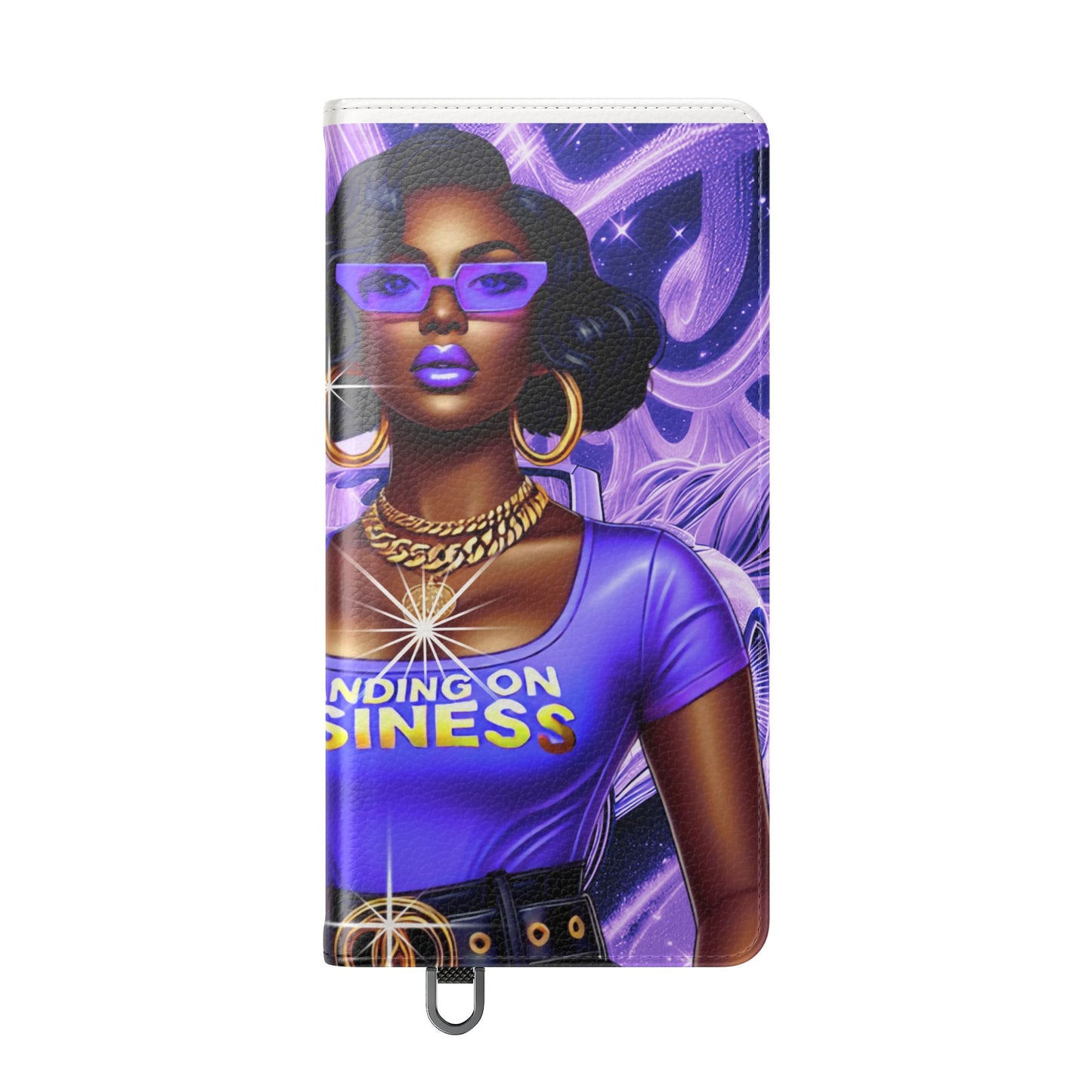 Empowered Businesswoman Flip Case - Stylish Phone Wallet Cover with Money Design