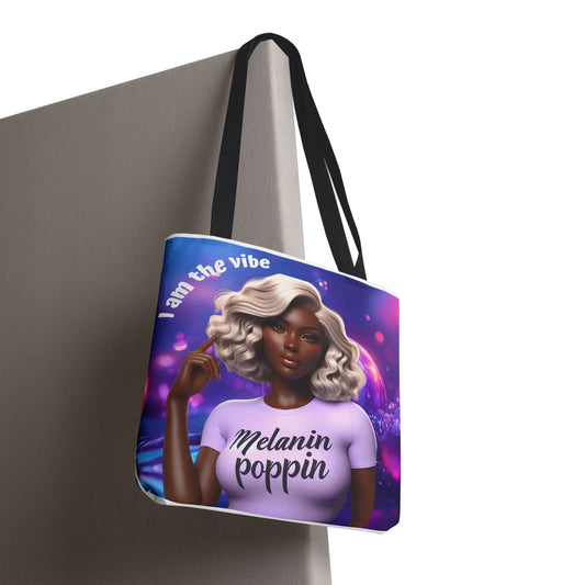 Melanin Poppin' Tote Bag | Stylish Everyday Carry, Fashion Accessory, Gift for Her, Eco-Friendly Shopper, Summer Vibes