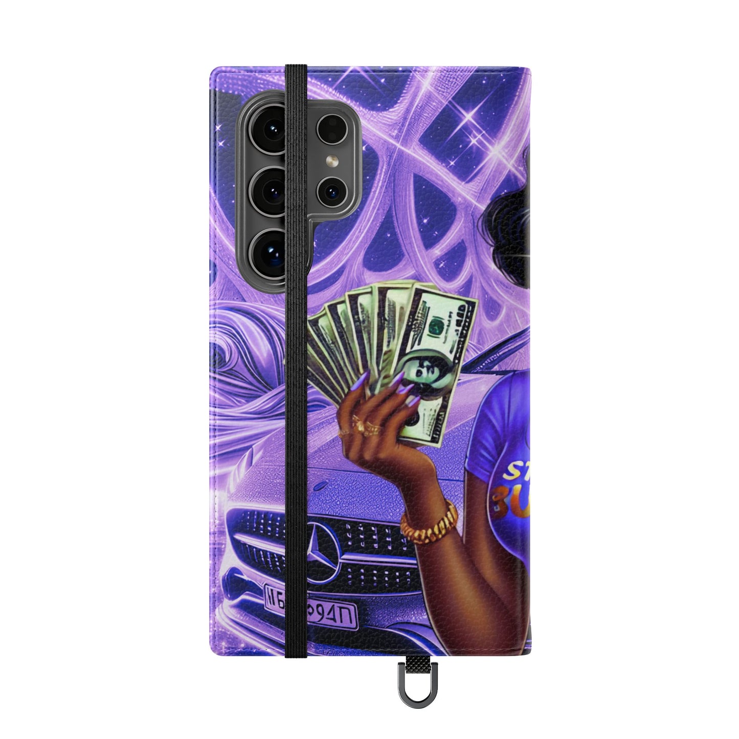 Empowered Businesswoman Flip Case - Stylish Phone Wallet Cover with Money Design
