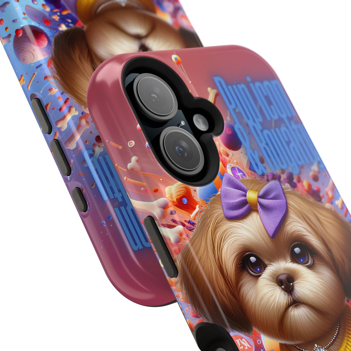 Cute Dog Art Magnetic Phone Case - Pup Icon & Royalty Design