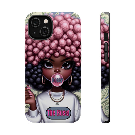 Bossy Girl Magnetic Phone Case, Unique Phone Cover, Chic Tech Accessory, Stylish Gifts for Her, Empowering Phone Case
