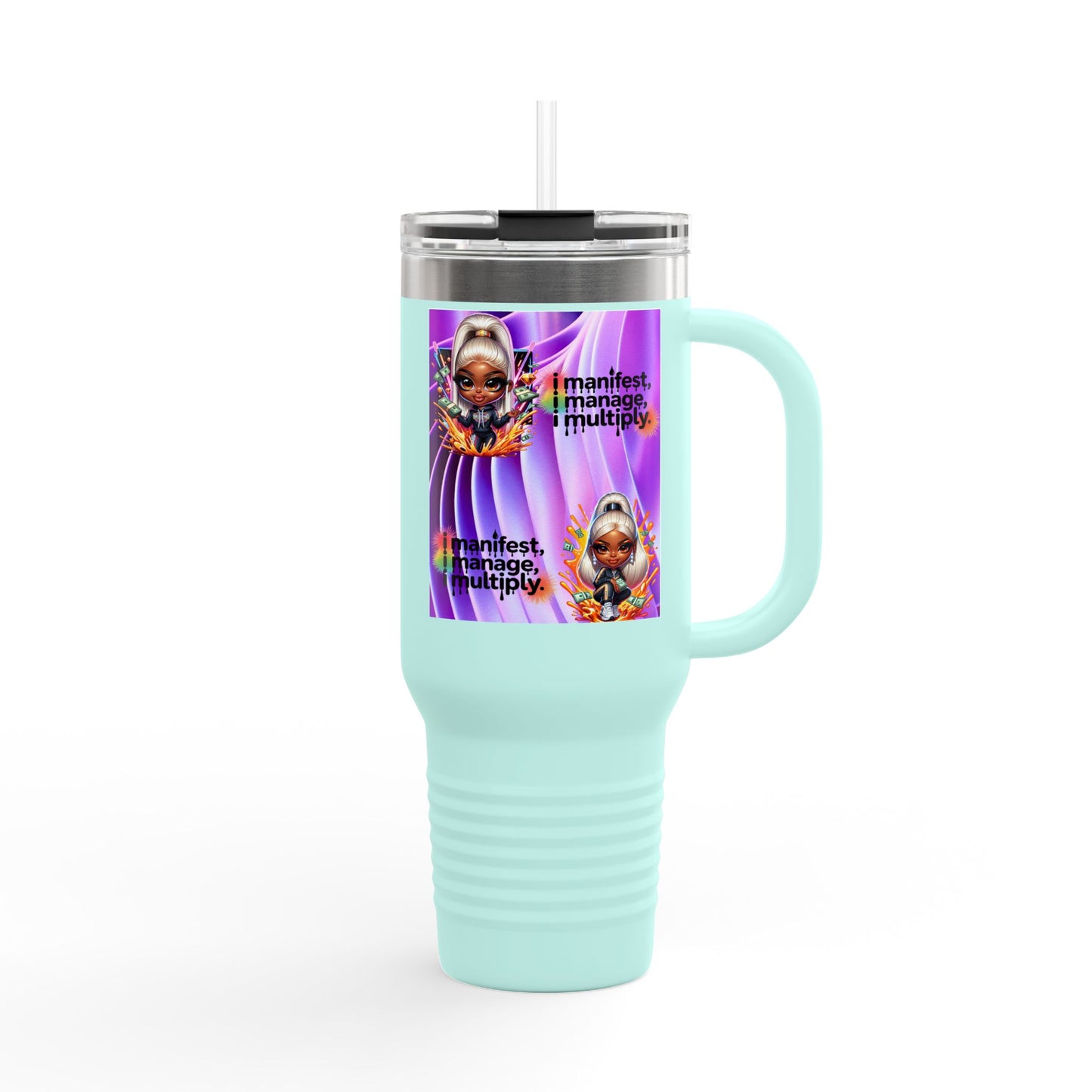 Colorful Insulated Travel Mug - Perfect for Coffee, Tea, and Smoothies, Motivational Gift for Friends, Stylish On-the-Go Cup