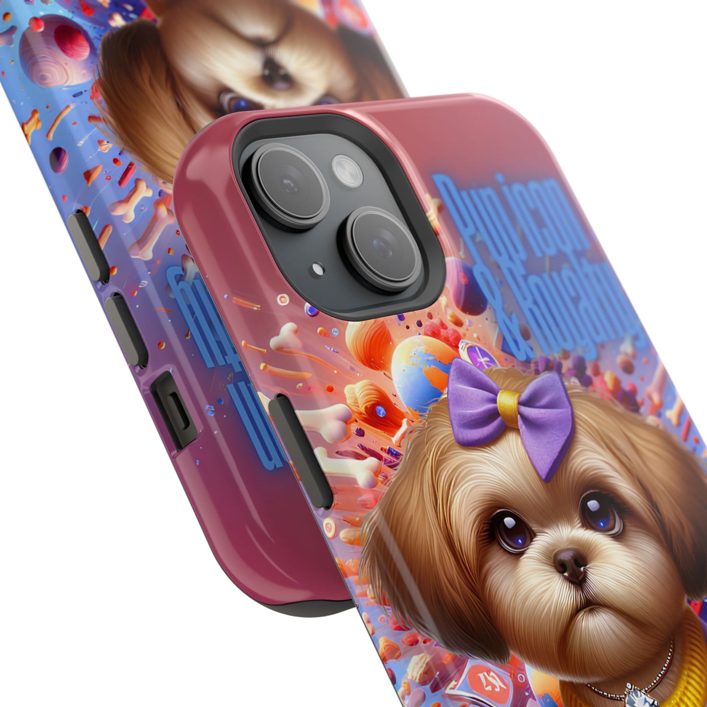 Cute Dog Art Magnetic Phone Case - Pup Icon & Royalty Design
