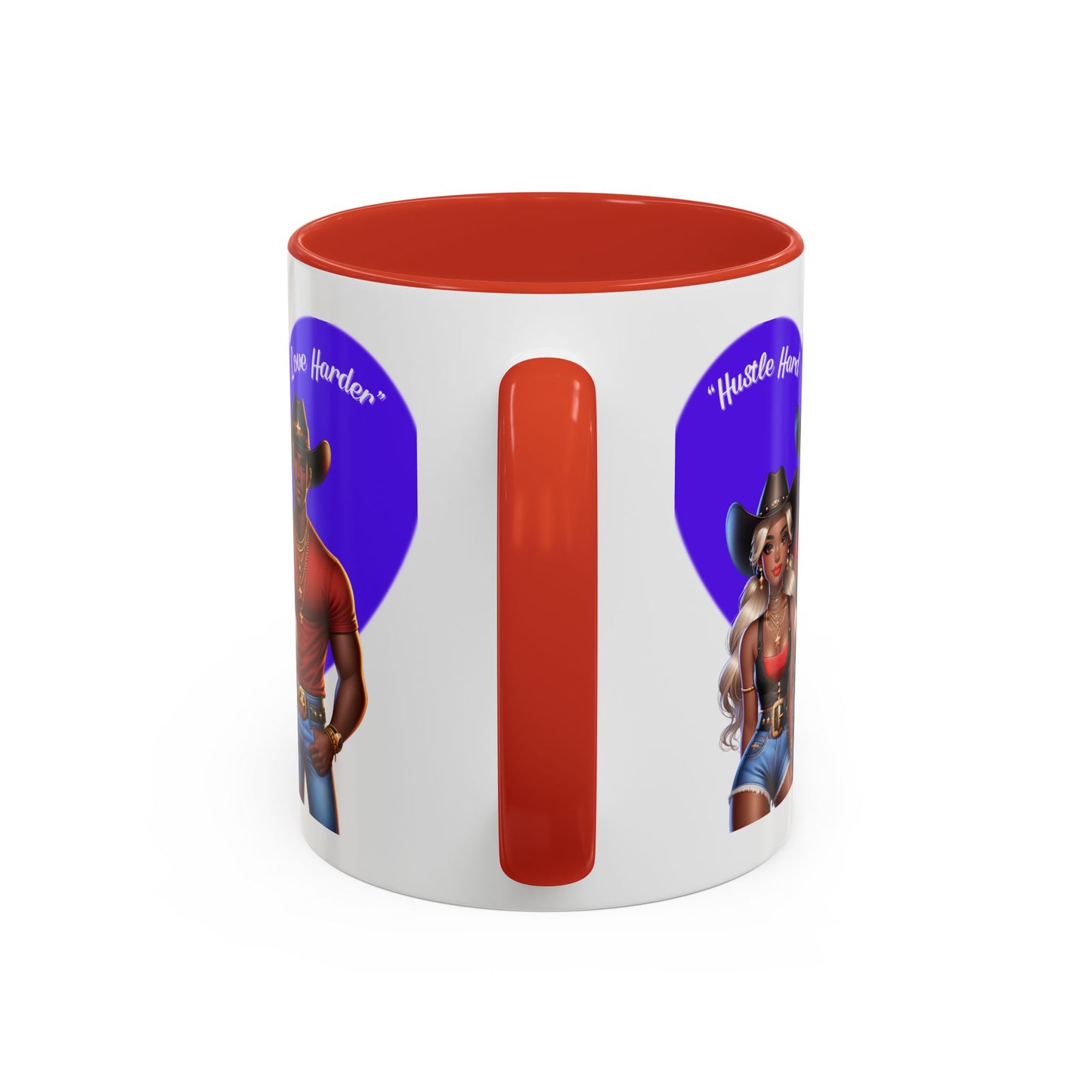 Hustle Hard Love Harder Accent Coffee Mug – Motivational 11/15oz Mug for Cowgirl & Cowboy Lovers