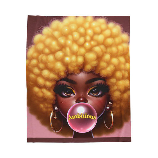 Plush Blanket - Ambitious Girl Gum Bubble Design