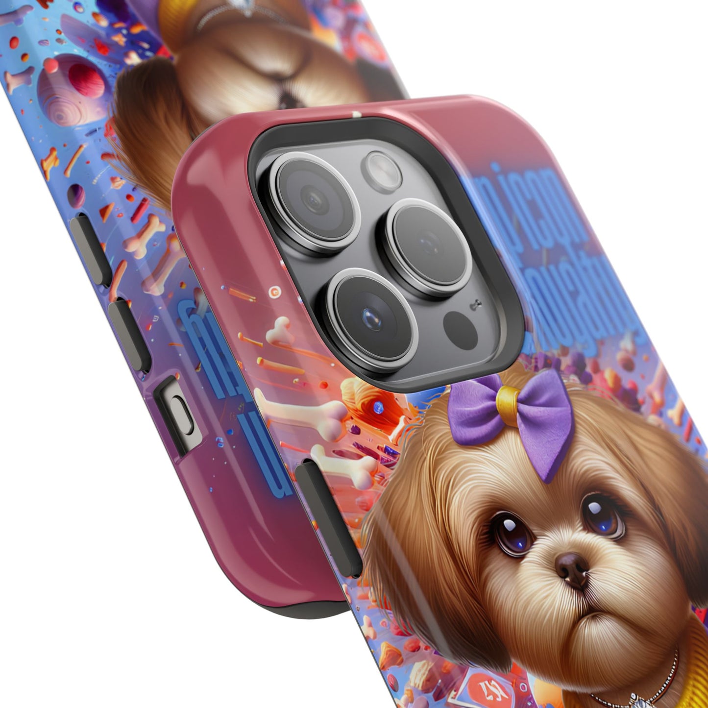 Cute Dog Art Magnetic Phone Case - Pup Icon & Royalty Design