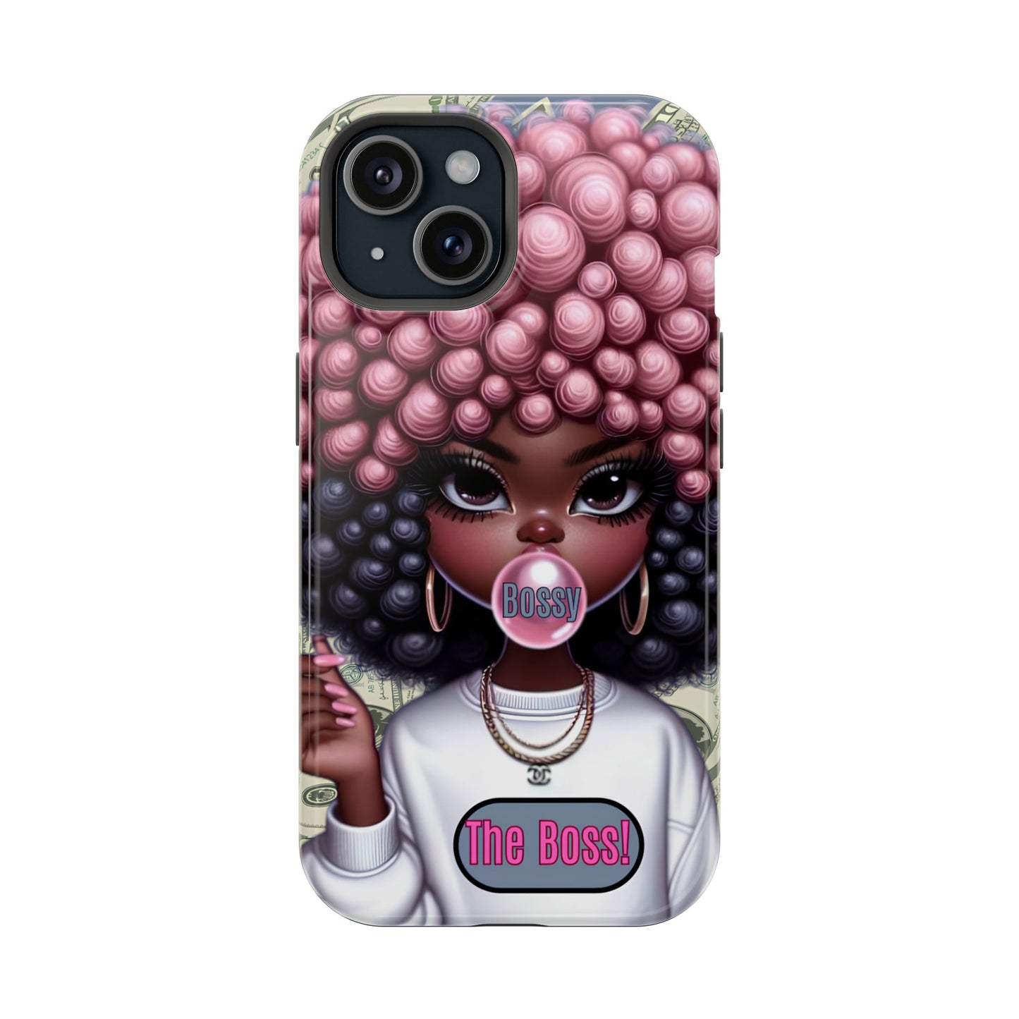 Bossy Girl Magnetic Phone Case, Unique Phone Cover, Chic Tech Accessory, Stylish Gifts for Her, Empowering Phone Case