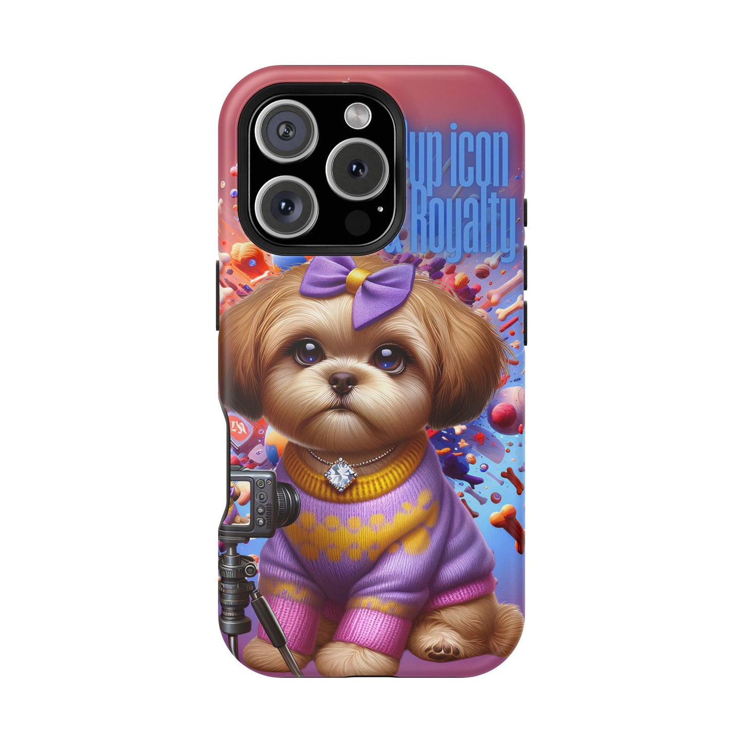 Cute Dog Art Magnetic Phone Case - Pup Icon & Royalty Design