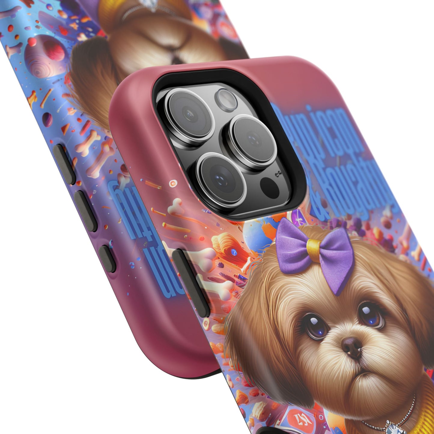 Cute Dog Art Magnetic Phone Case - Pup Icon & Royalty Design