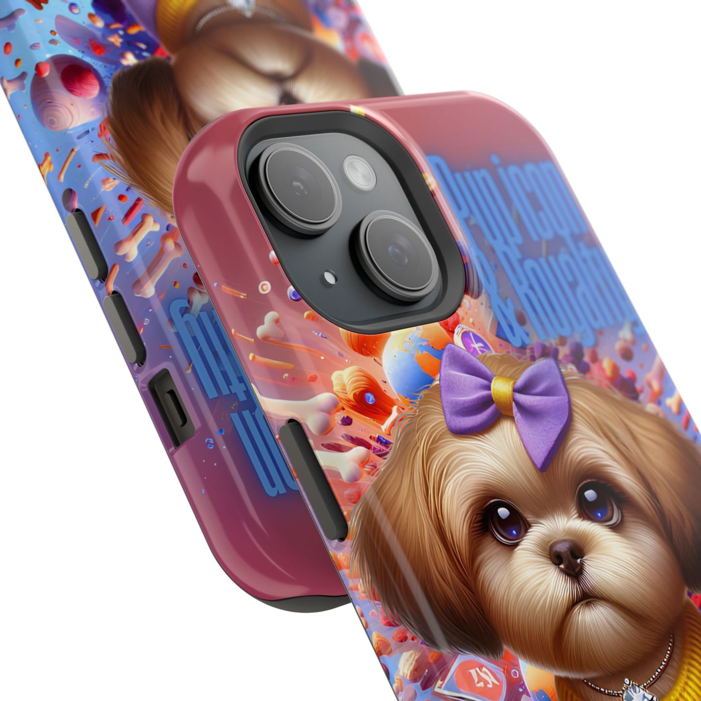 Cute Dog Art Magnetic Phone Case - Pup Icon & Royalty Design