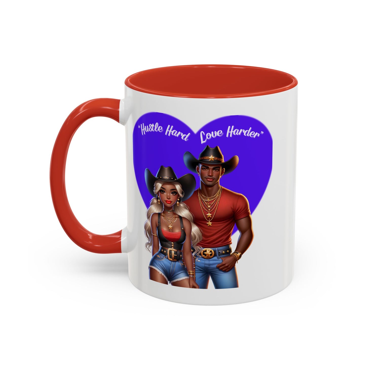 Hustle Hard Love Harder Accent Coffee Mug – Motivational 11/15oz Mug for Cowgirl & Cowboy Lovers