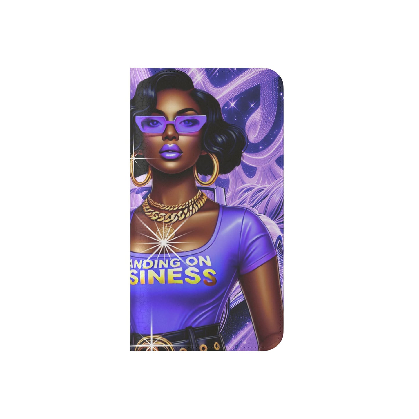 Empowered Businesswoman Flip Case - Stylish Phone Wallet Cover with Money Design