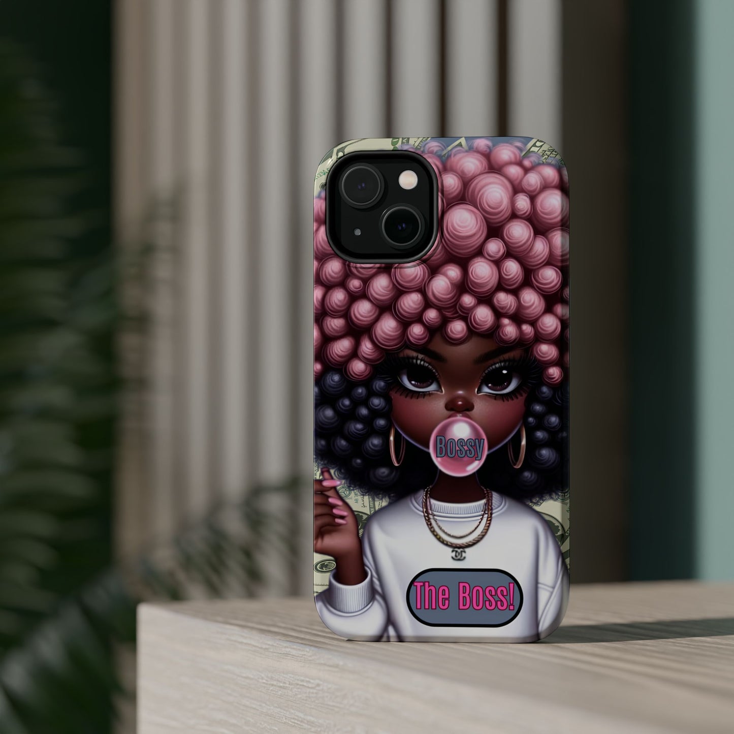 Bossy Girl Magnetic Phone Case, Unique Phone Cover, Chic Tech Accessory, Stylish Gifts for Her, Empowering Phone Case