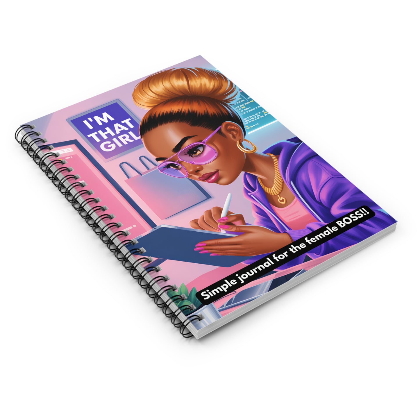 Empowering Spiral Notebook for Boss Ladies, Motivational Journal, Gift for Entrepreneurs, Stylish Writing Pad, Office Supplies, Daily [...]