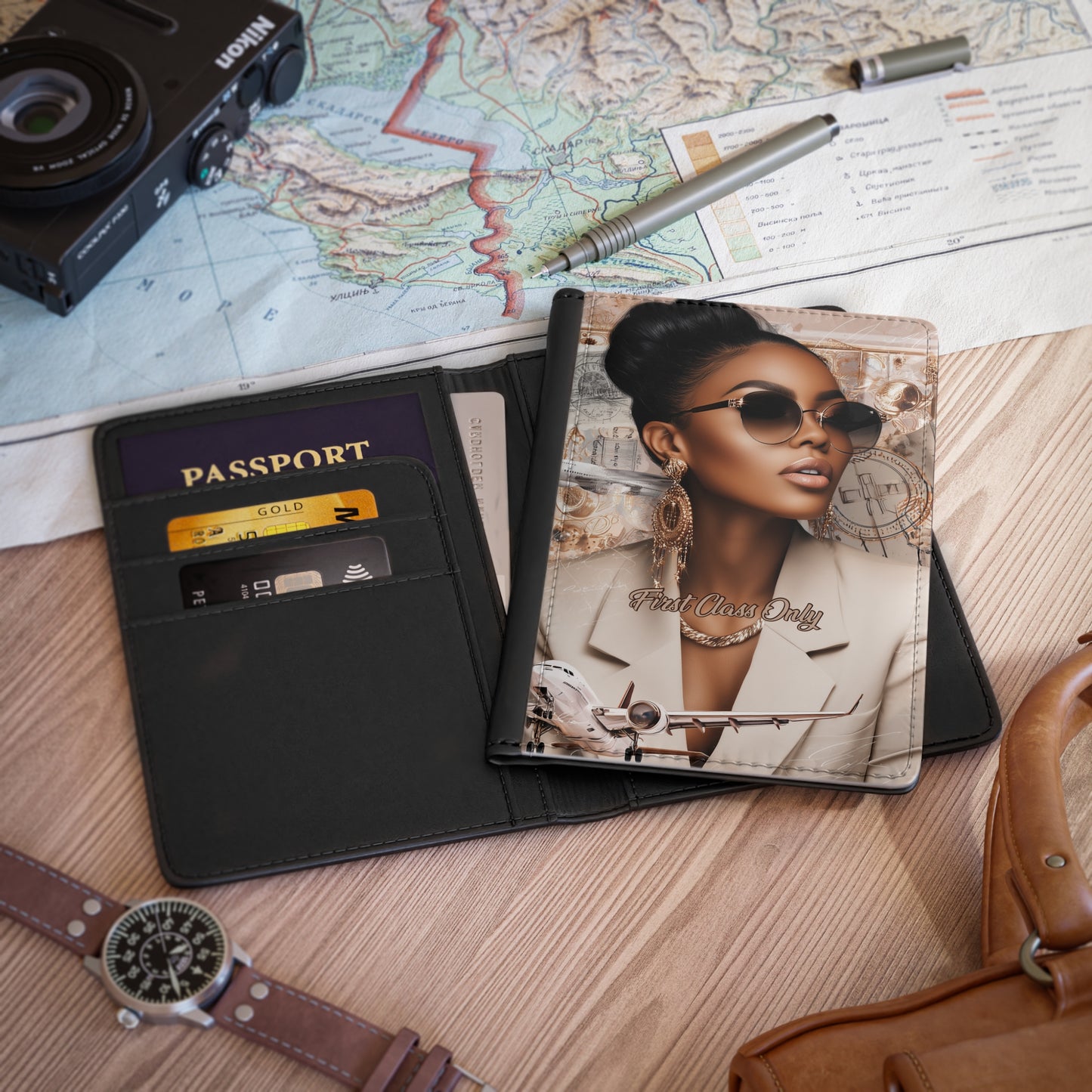 Chic First Class Passport Cover - Stylish Travel Accessory for Jetsetters
